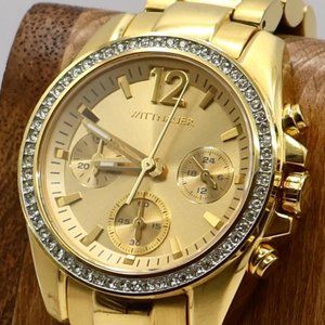 Gorgeous Wittnauer! Beautiful Gold watch with Diamond Bezel -Very Nice Condition